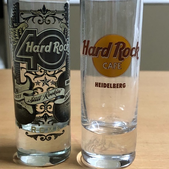 2 Hard Rock Cafe Shot Glasses Rome & Heidelberg - Picture 2 of 2